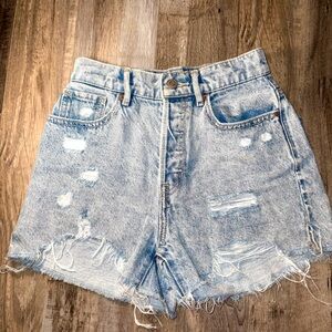 PacSun High Waist Blue Denim Shorts